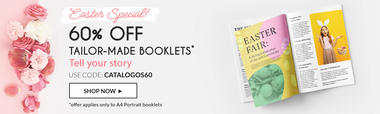 60% off tailor-made booklets. Tell your story.