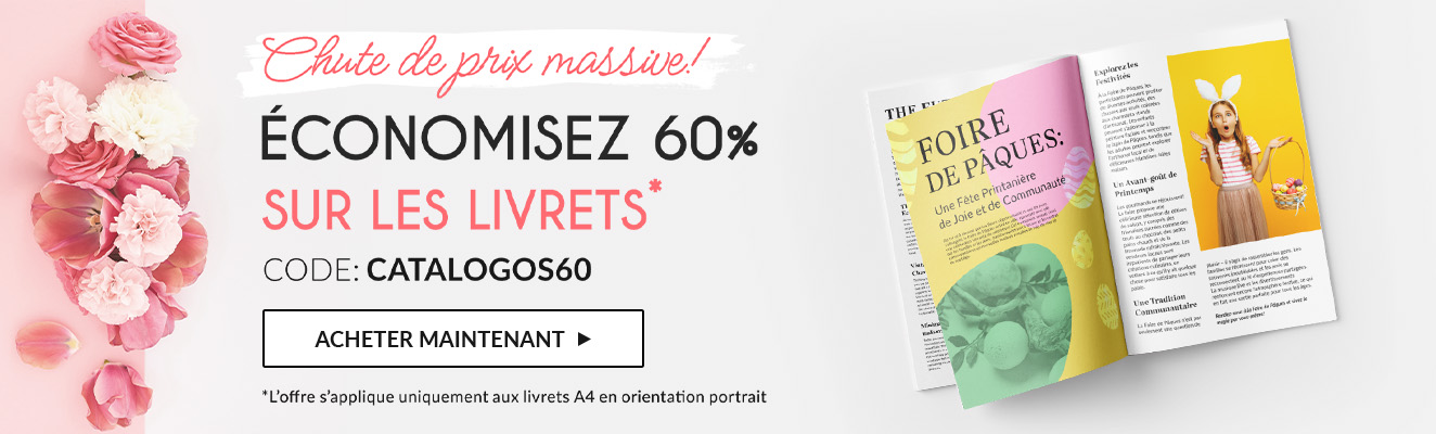 Chute de prix massive ! Économisez 60 % sur les livrets.