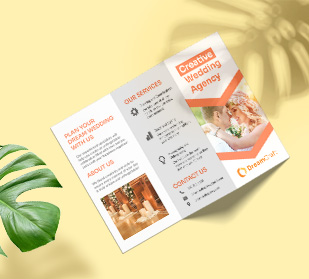 z-fold custom folded leaflets on table